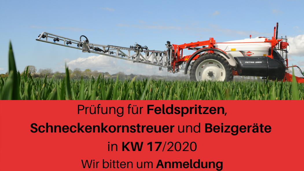 Feldspritzenprüfung Feld, Feldspritzen, Schneckenkorn, Schneckenkornstreuer, Beizgerät, Prüfung, Feldspritzenprüfung