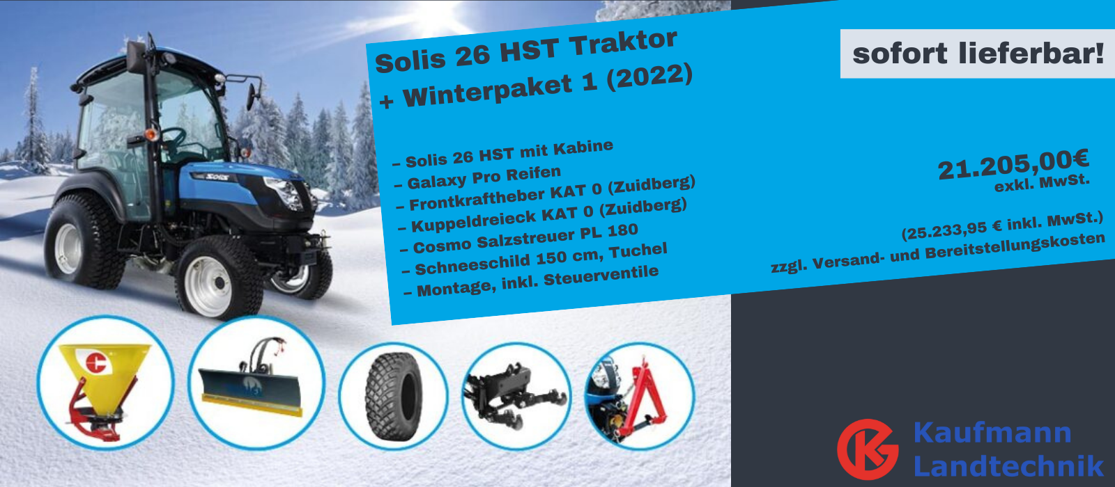 Solis, 26, HST, Winterpaket, Schneeschild, Streuer